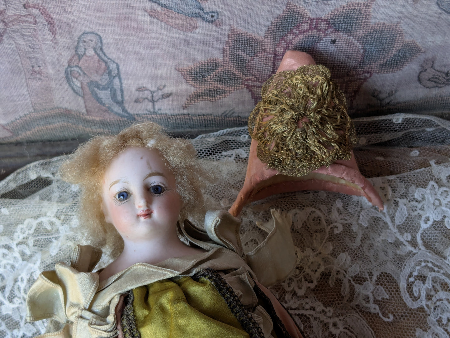 Antique musical marotte doll