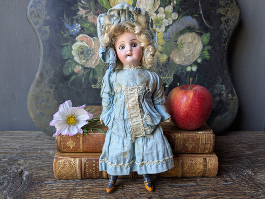 Antique bisque head mignonette doll, 8 inches