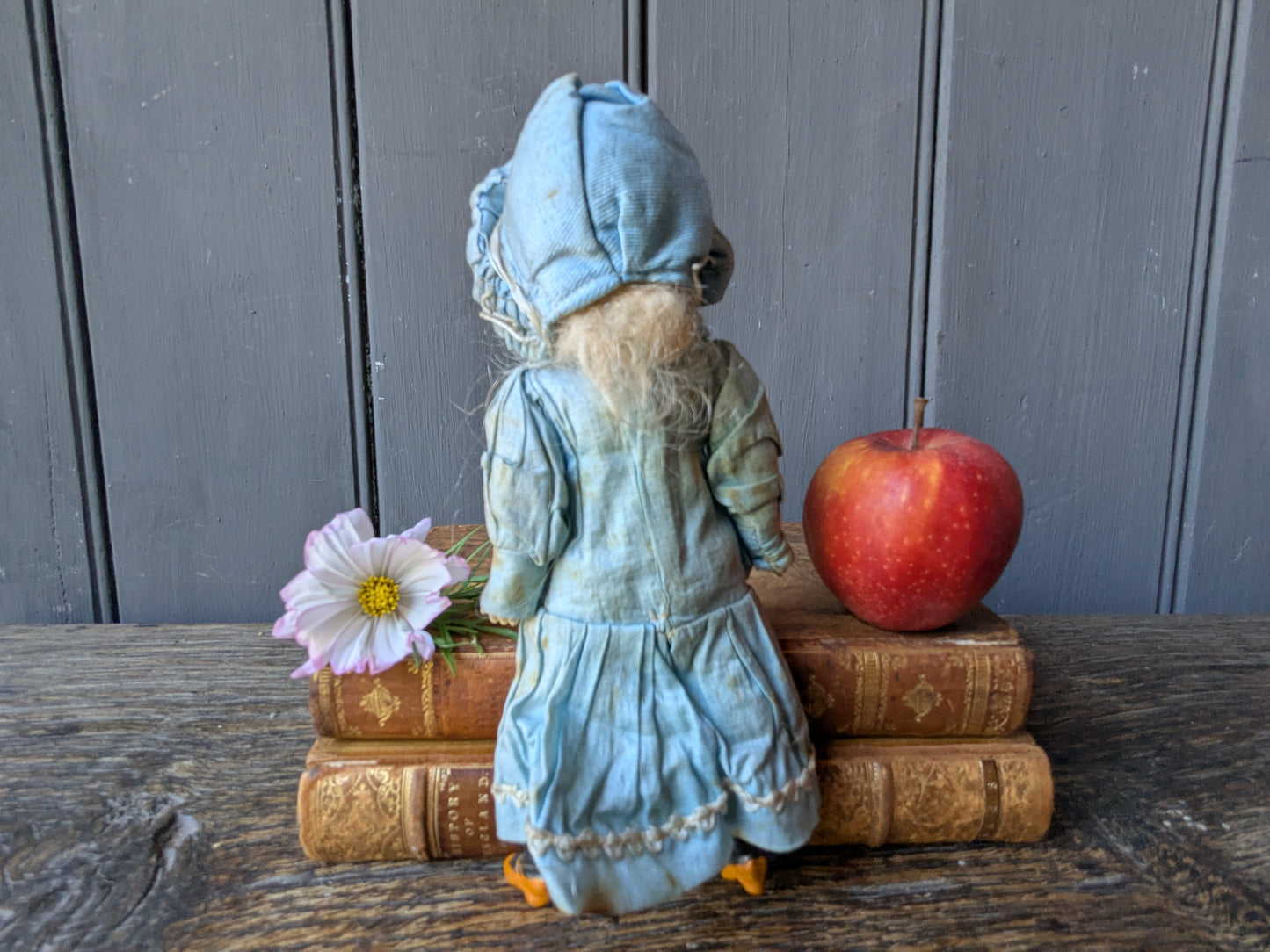 Antique bisque head mignonette doll, 8 inches