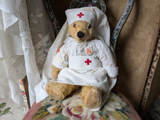 Vintage Pedigree bear dressed as a nurse