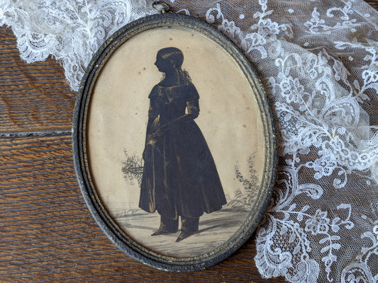 Antique silhouette portrait of a girl 1845