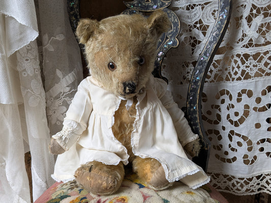 Vintage Chiltern bear in a silk jacket