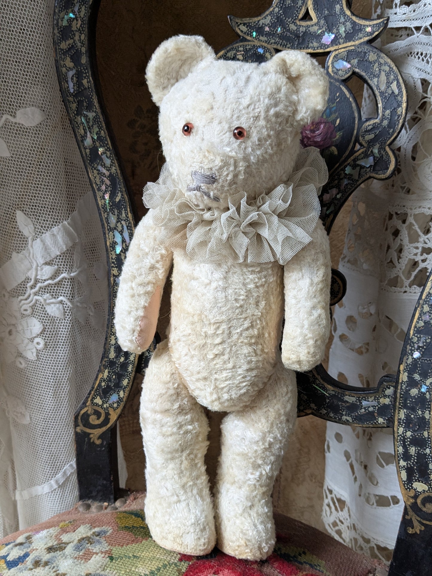 Vintage German white Gokra teddy bear