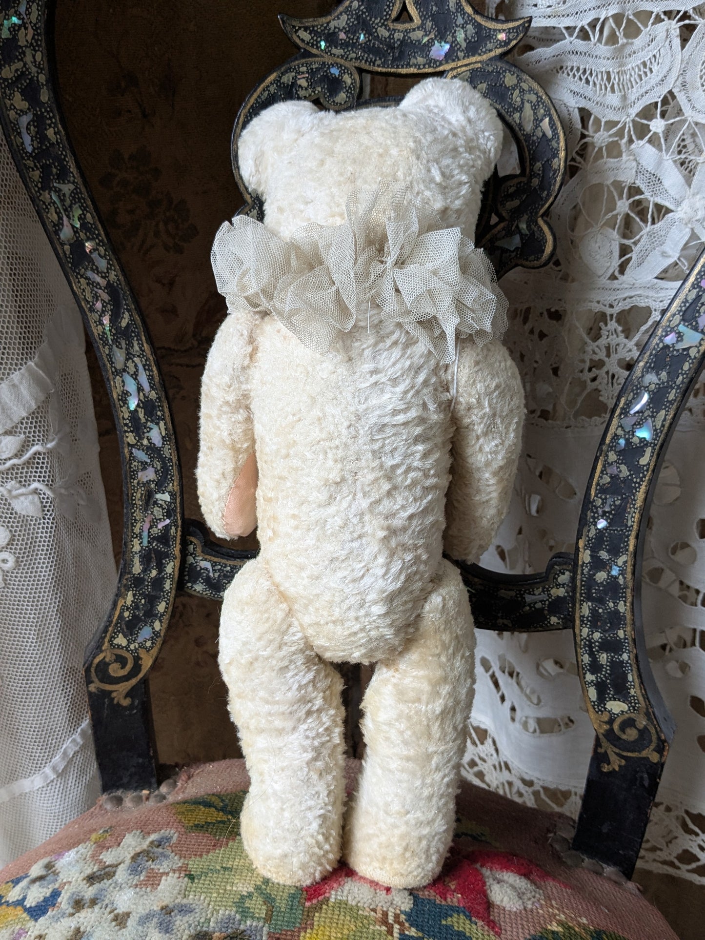 Vintage German white Gokra teddy bear