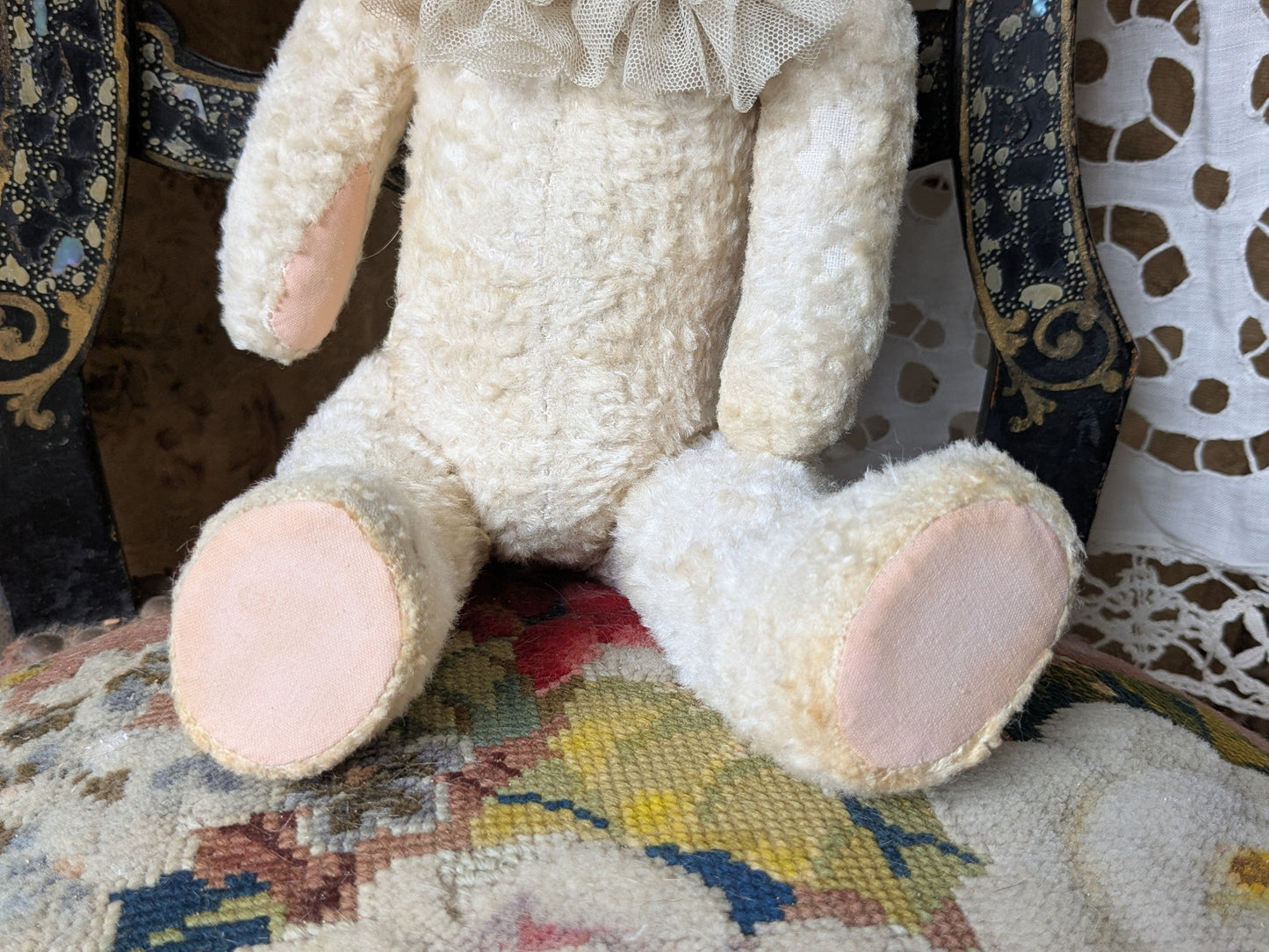 Vintage German white Gokra teddy bear